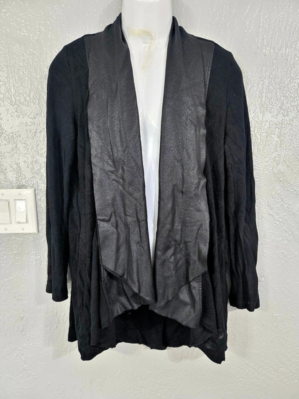 Koren Kain Black Draped Open Front Jacket